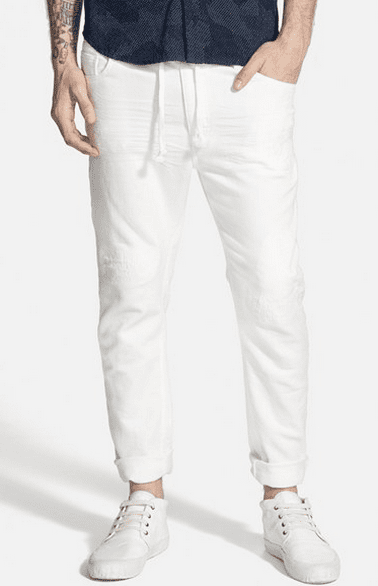 white jogger jeans
