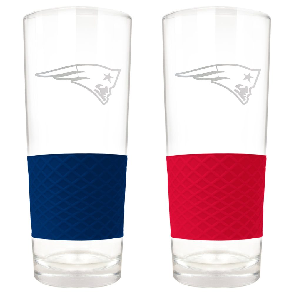 New England Patriots 22oz Logo Score Pint Glass Two-Piece Set