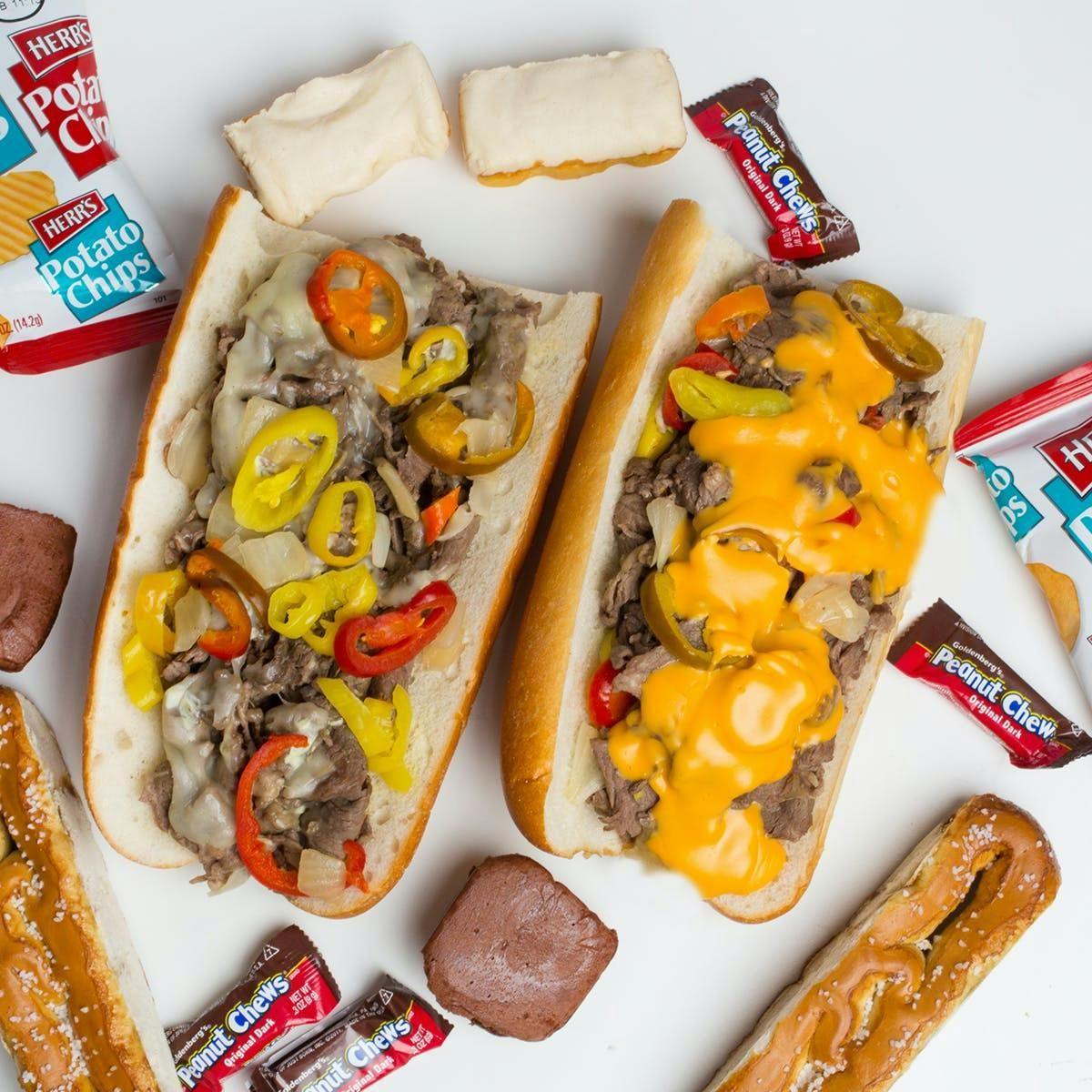 Best of Philly Package by Campo's: Two Sandwiches, Pretzels, Peanut Chews and Tastykakes