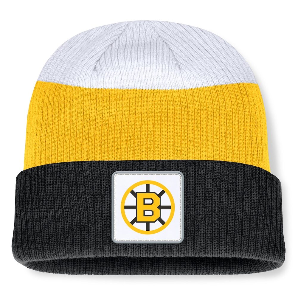 Fanatics Heritage Showboat Color-Block Cuffed Knit Hat, Black and Gold