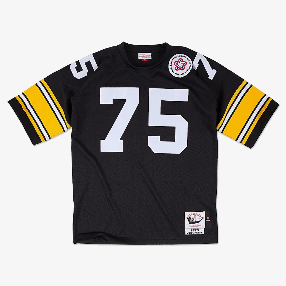 Joe Greene 1975 Black Authentic Jersey by Mitchell & Ness