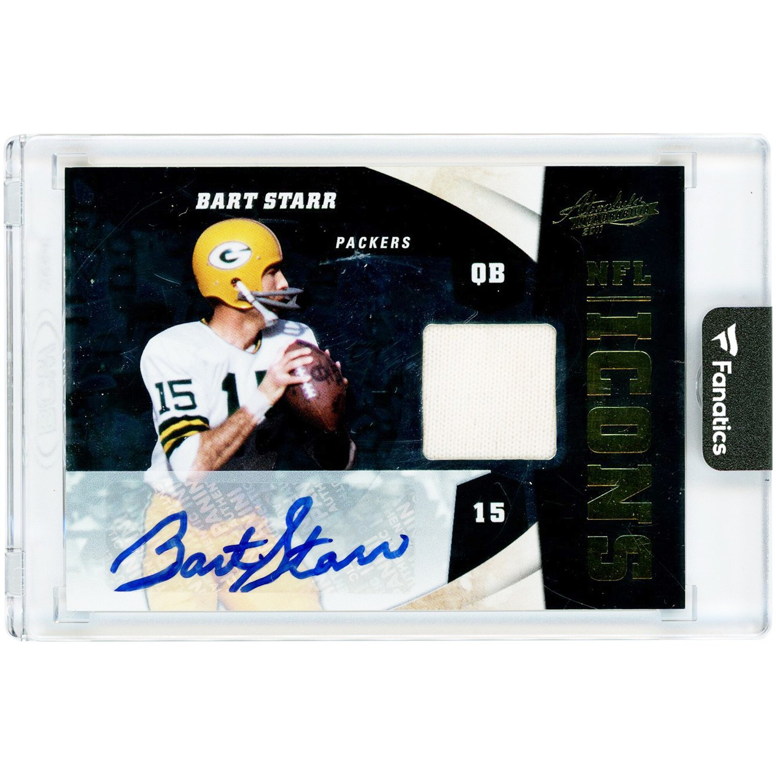 Bart Starr Autographed 2011 Panini Absolute Game Worn Jersey Relic Card