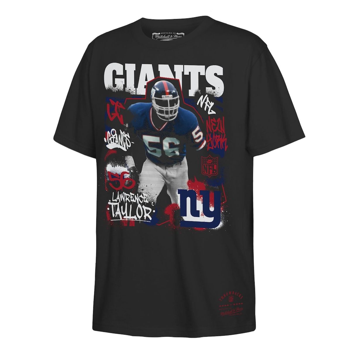 Youth Lawrence Taylor Black New York Giants Star Player T-Shirt by Mitchell & Ness