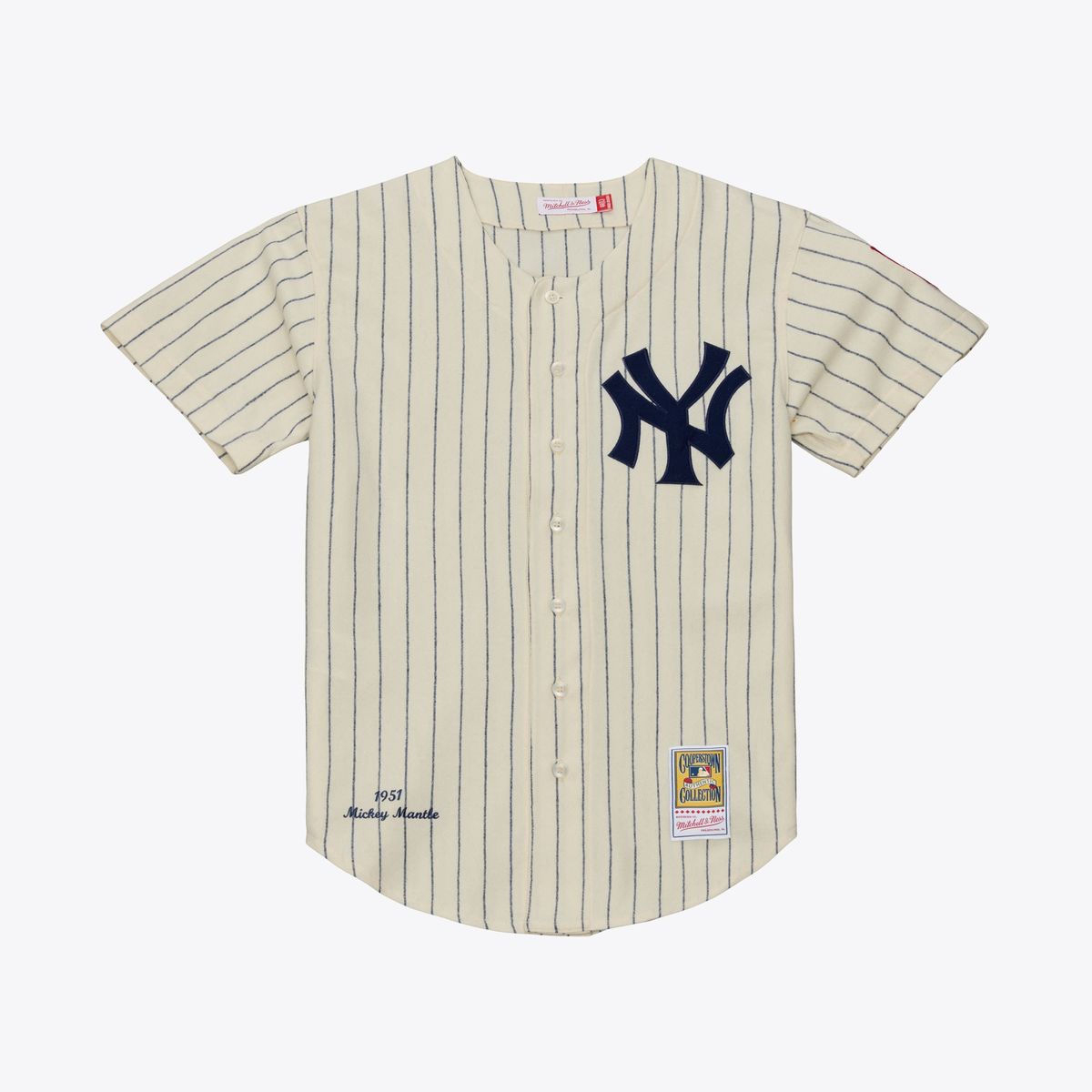 Mickey Mantle 1951 Cooperstown Collection Authentic Jersey in Cream by Mitchell & Ness