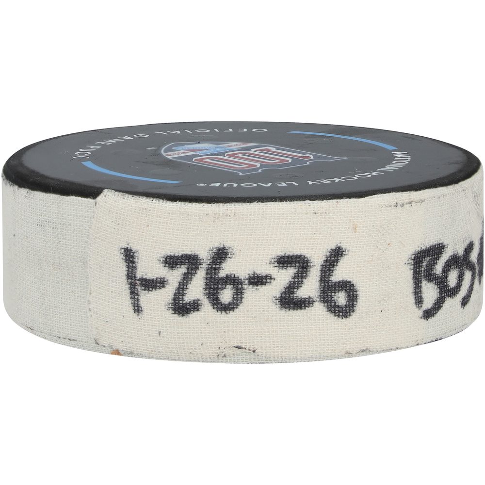 Elias Lindholm Game-Used Goal Puck vs the Rangers, January 26, 2026
