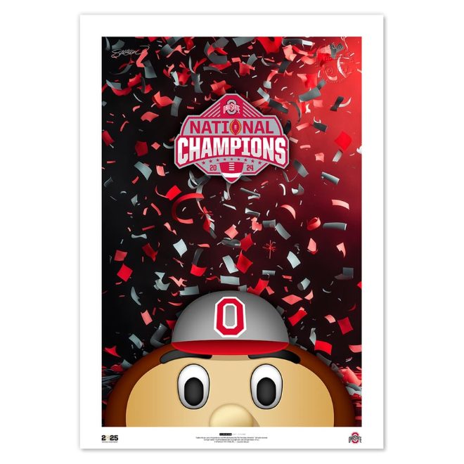 Ohio State Buckeyes 24 x 36 Minimalist 2024 National Champions Limited Edition Fine Art Poster