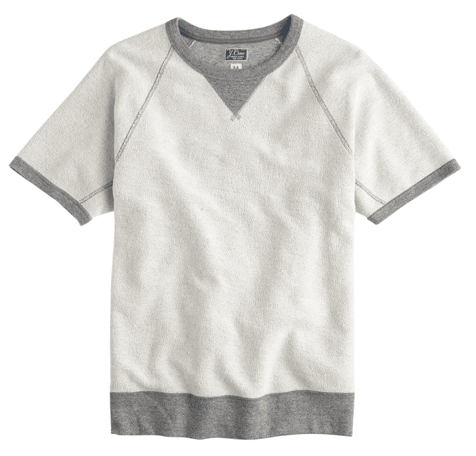 Short Sleeve Mens Sweatshirt in Gray Tone