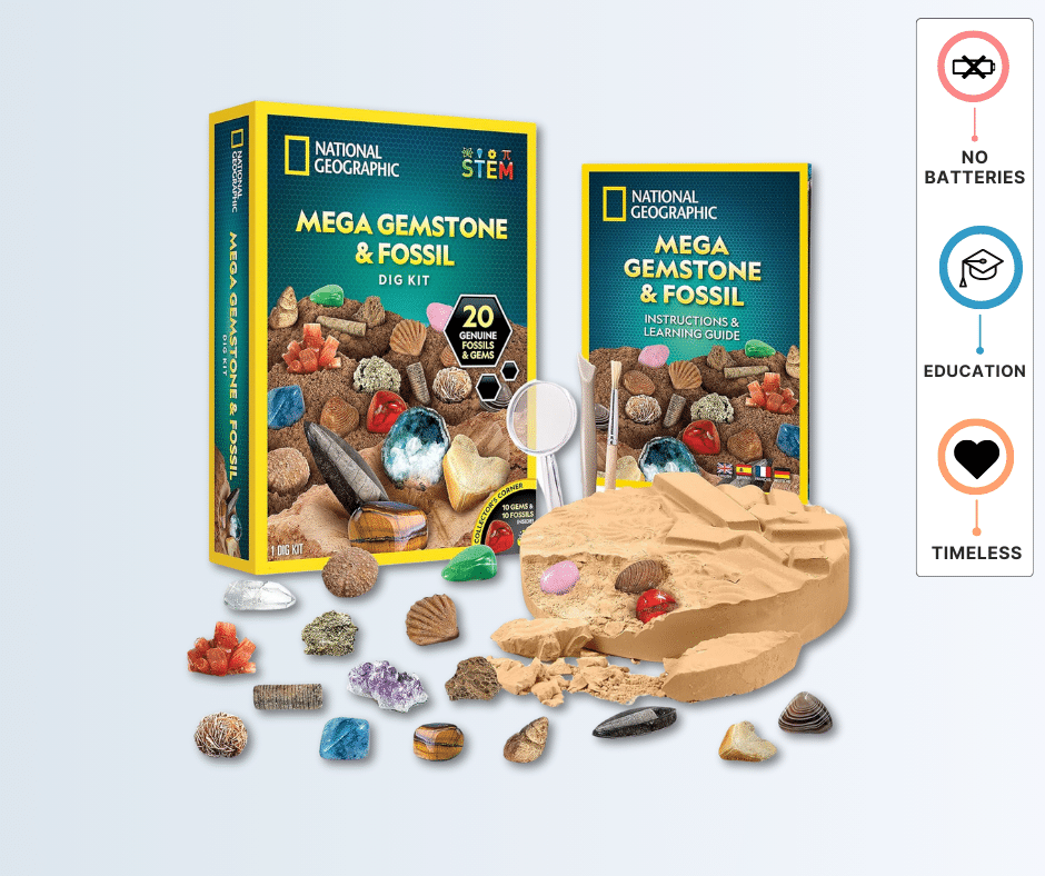National Geographic Mega Fossil and Gemstone Dig Kit