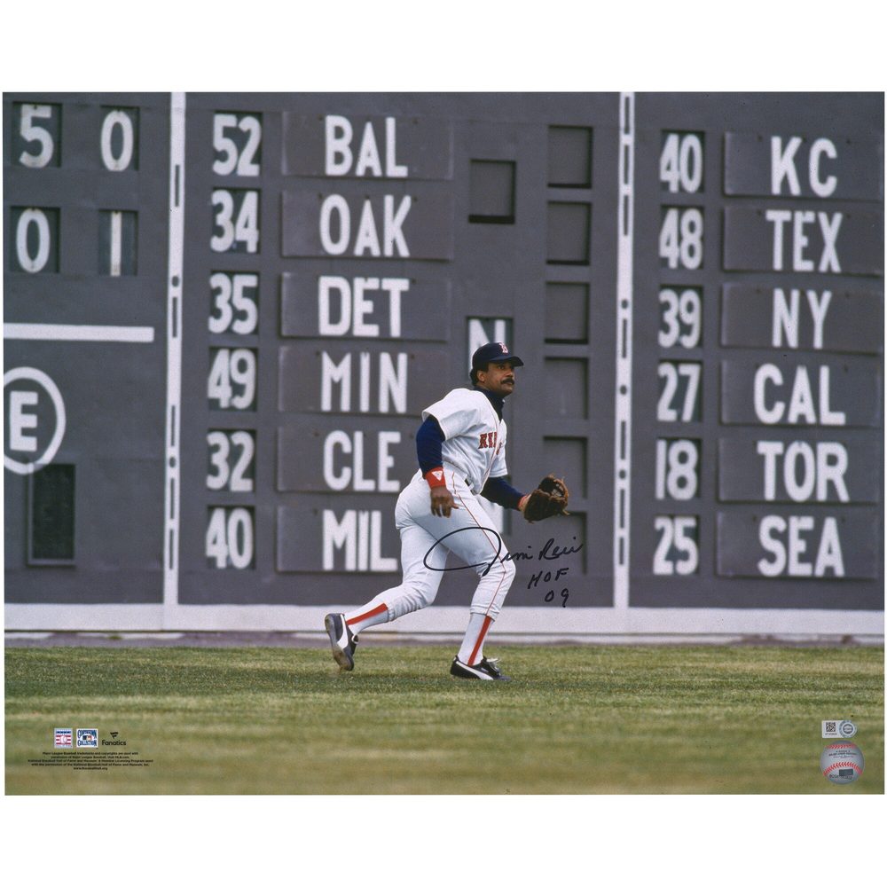 Jim Rice Signed 16 x 20 Fielding the Green Monster Photograph with HOF 09