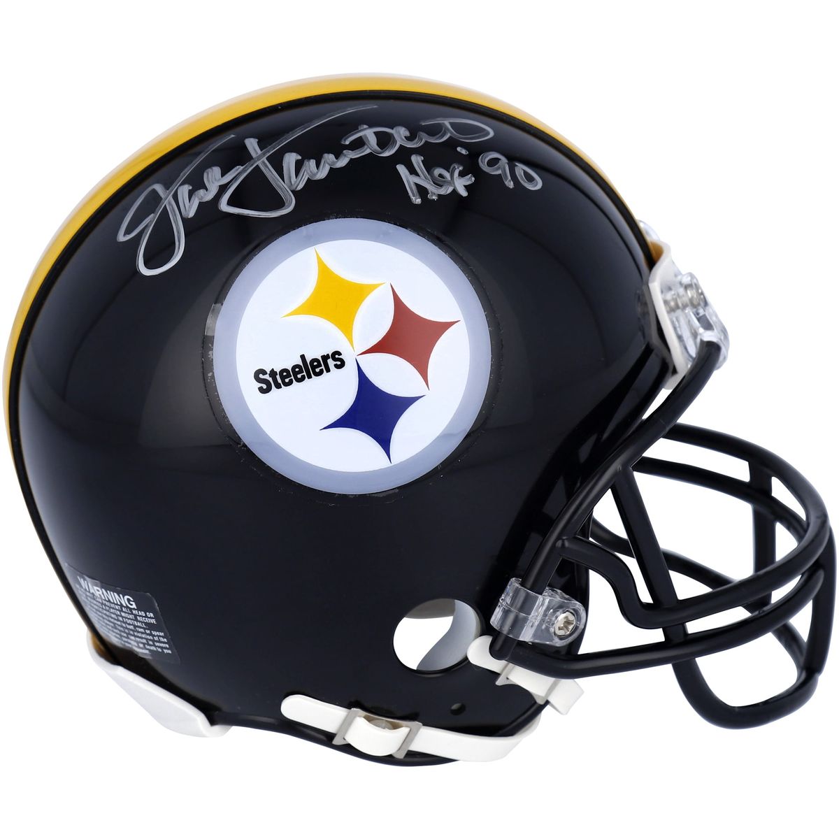 Jack Lambert Signed Riddell Speed Mini Helmet, Inscribed HOF 90
