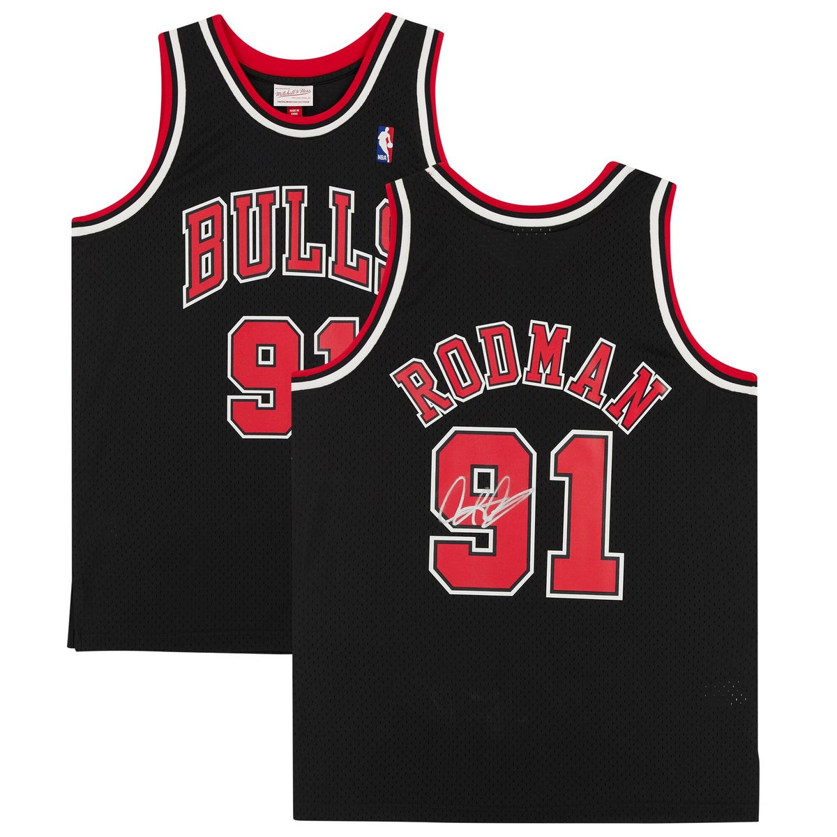 Dennis Rodman Autographed Black 1997-98 Mitchell and Ness Replica Jersey