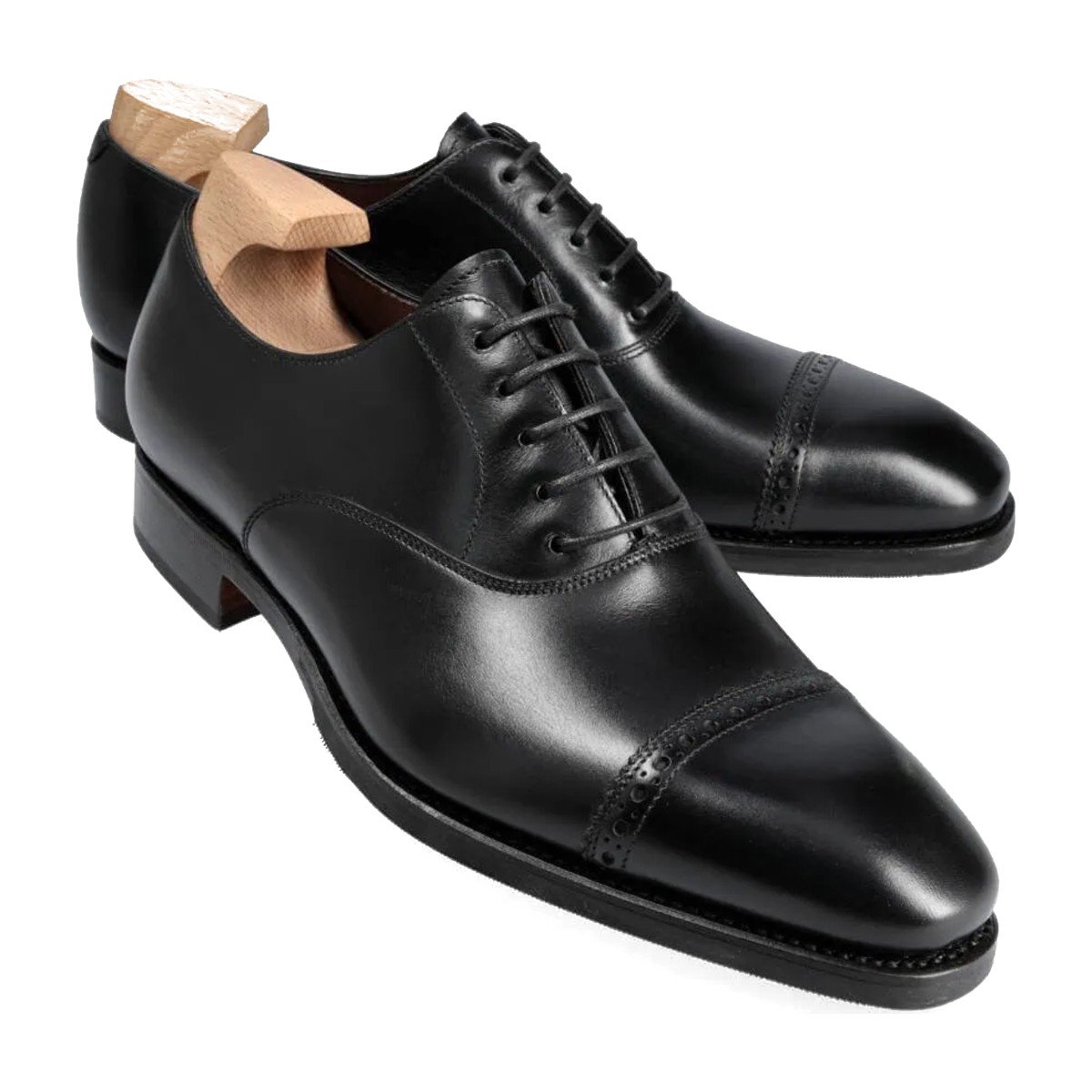 Carmina 80201 Cap Toe Oxford in Black Boxcalf