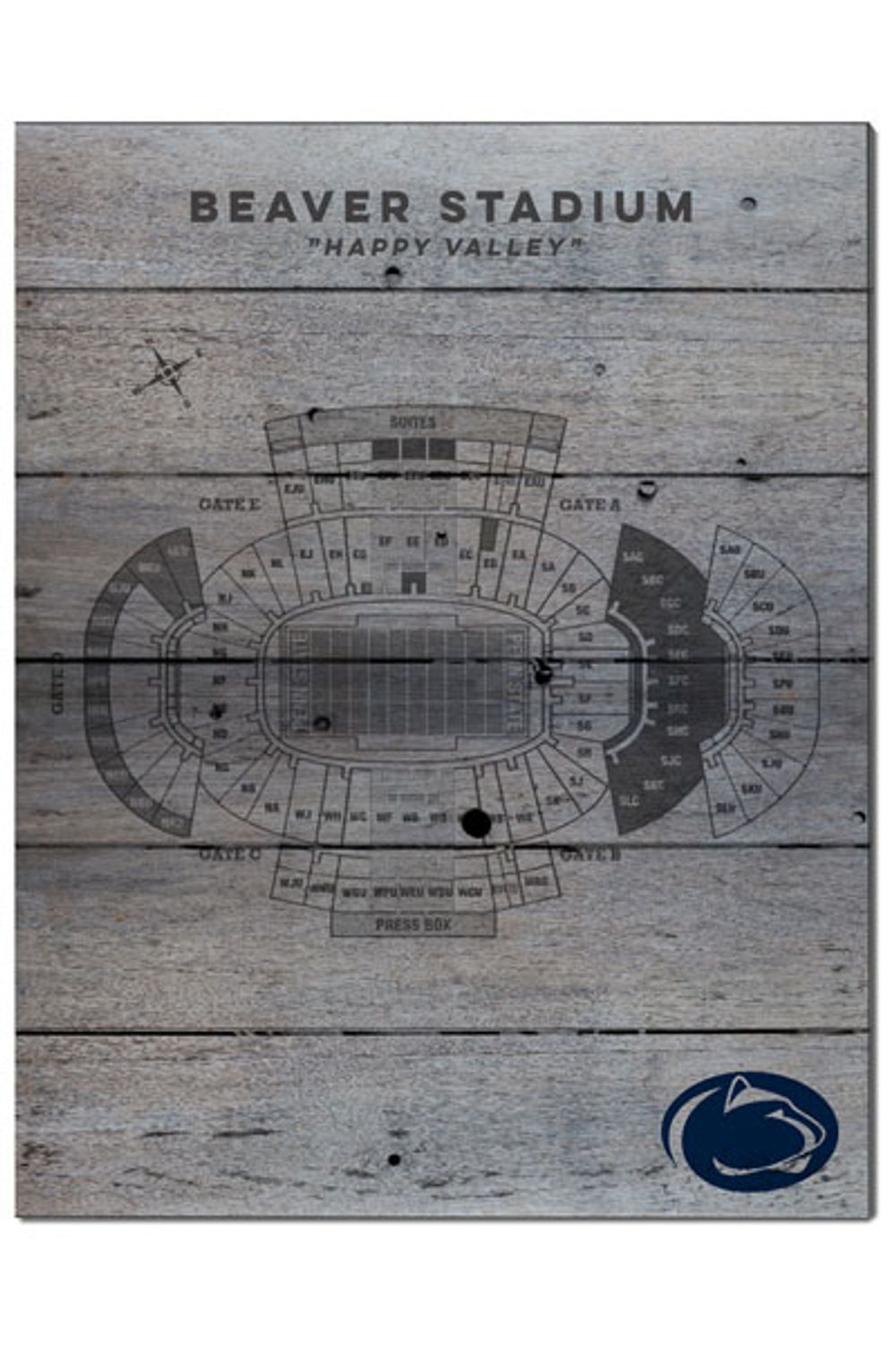 Old Main Frame Shop PSU Stadium Seating Art