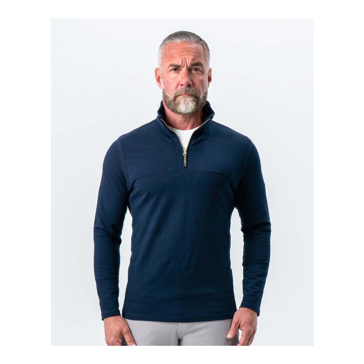 State and Liberty Quarter Zip, Solid Navy