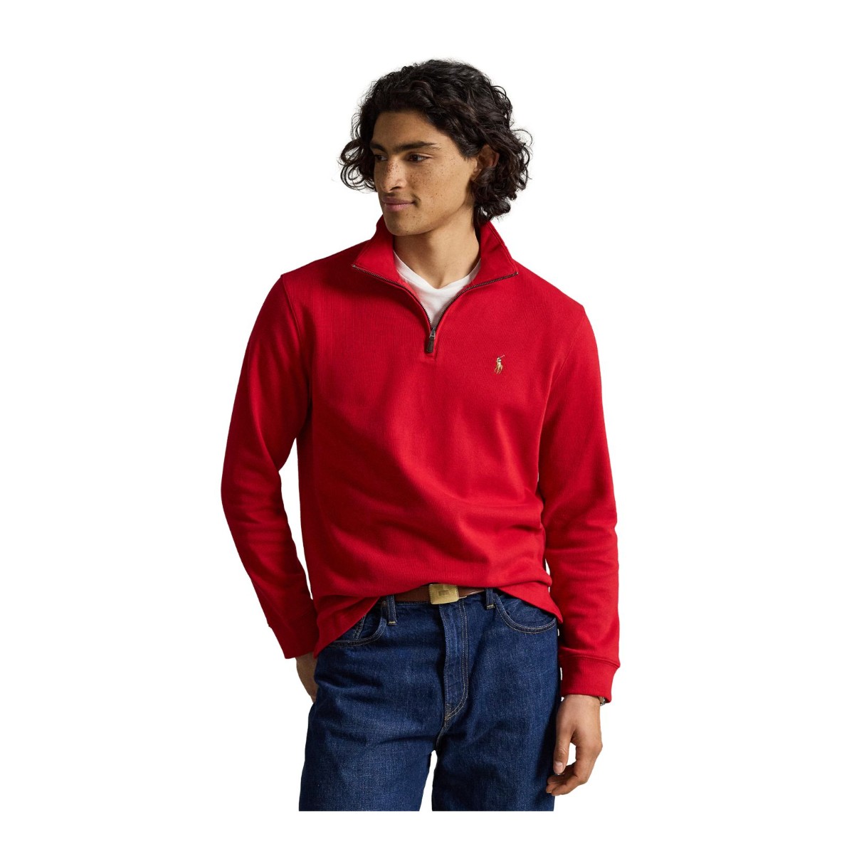 Ralph Lauren Estate-Rib Quarter-Zip Sweater
