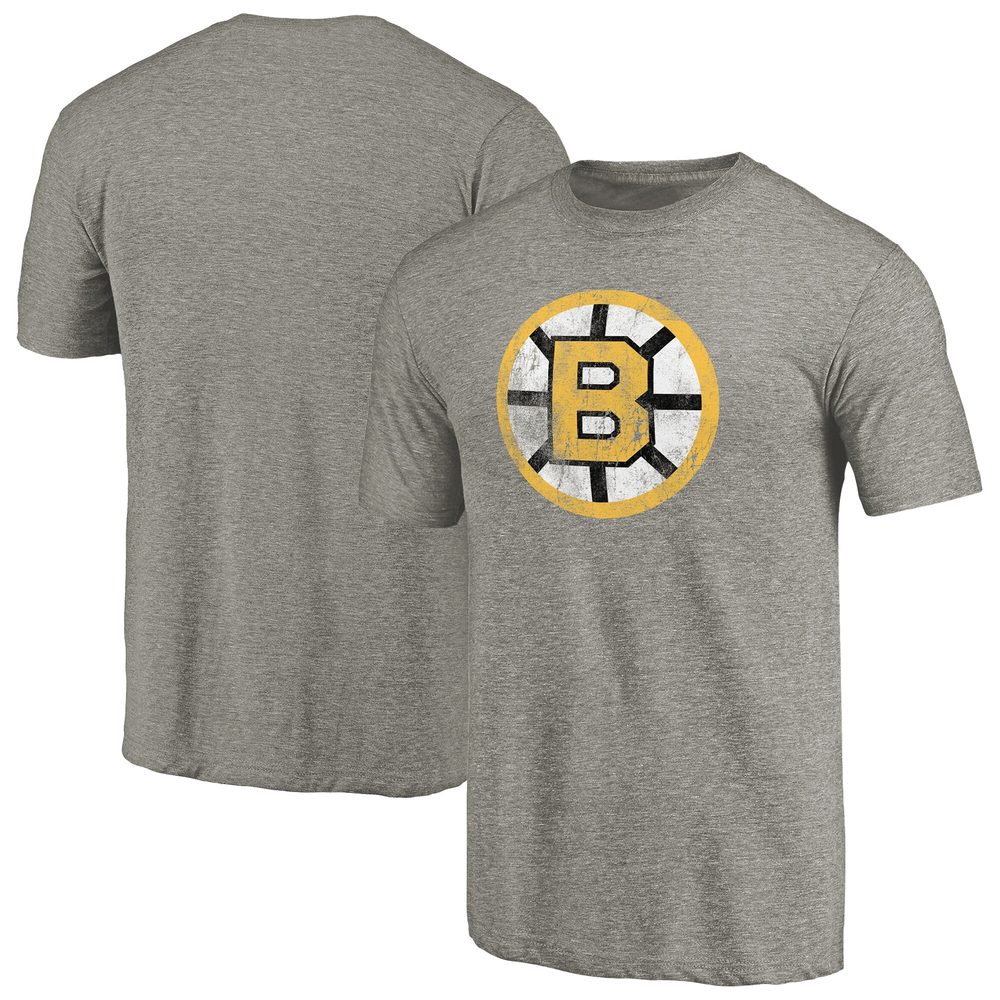 Boston Bruins Throwback Logo 1989-1990 Tri-Blend T-Shirt, Ash