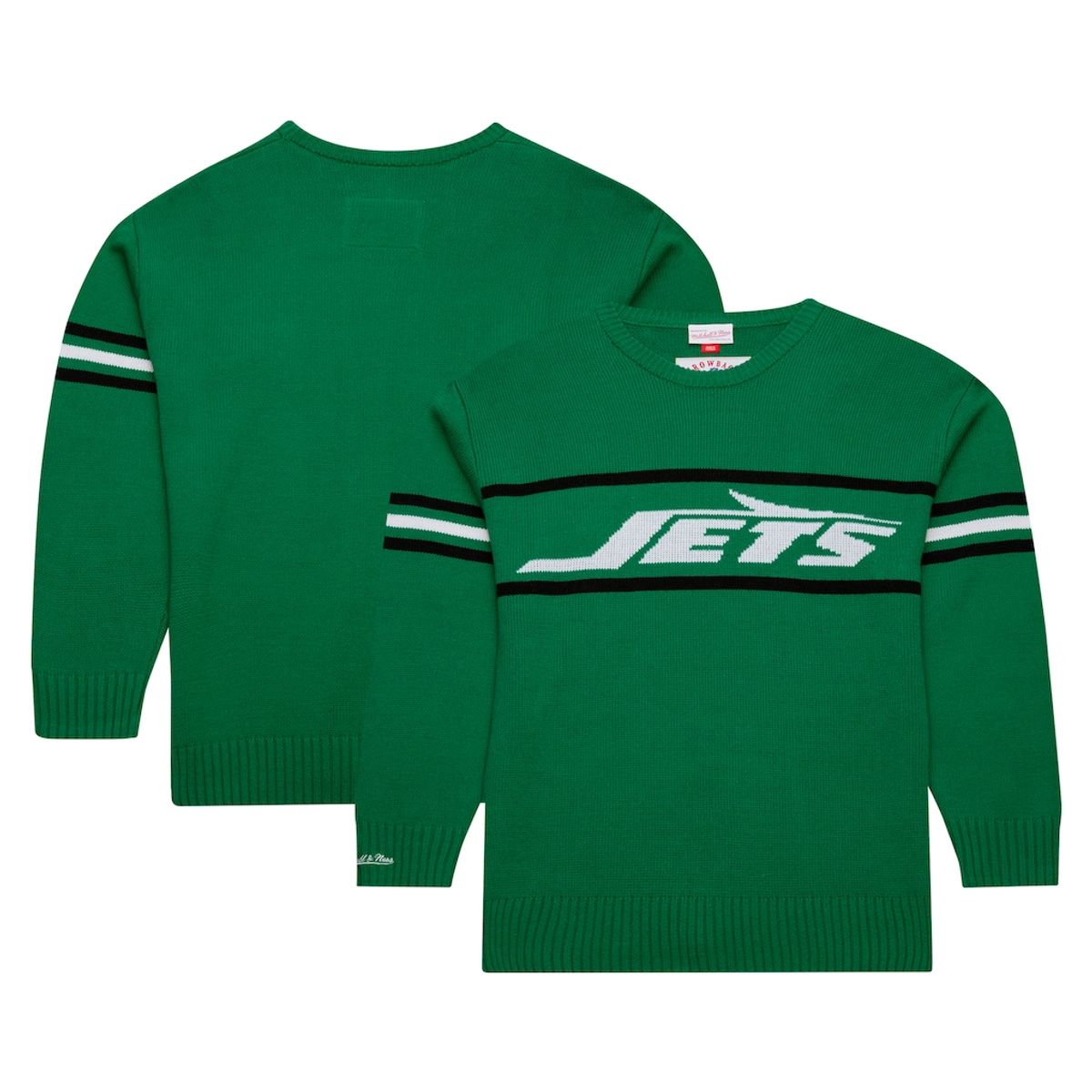 Men's Green New York Jets Throwback 1984 Pullover Sweater by Mitchell & Ness