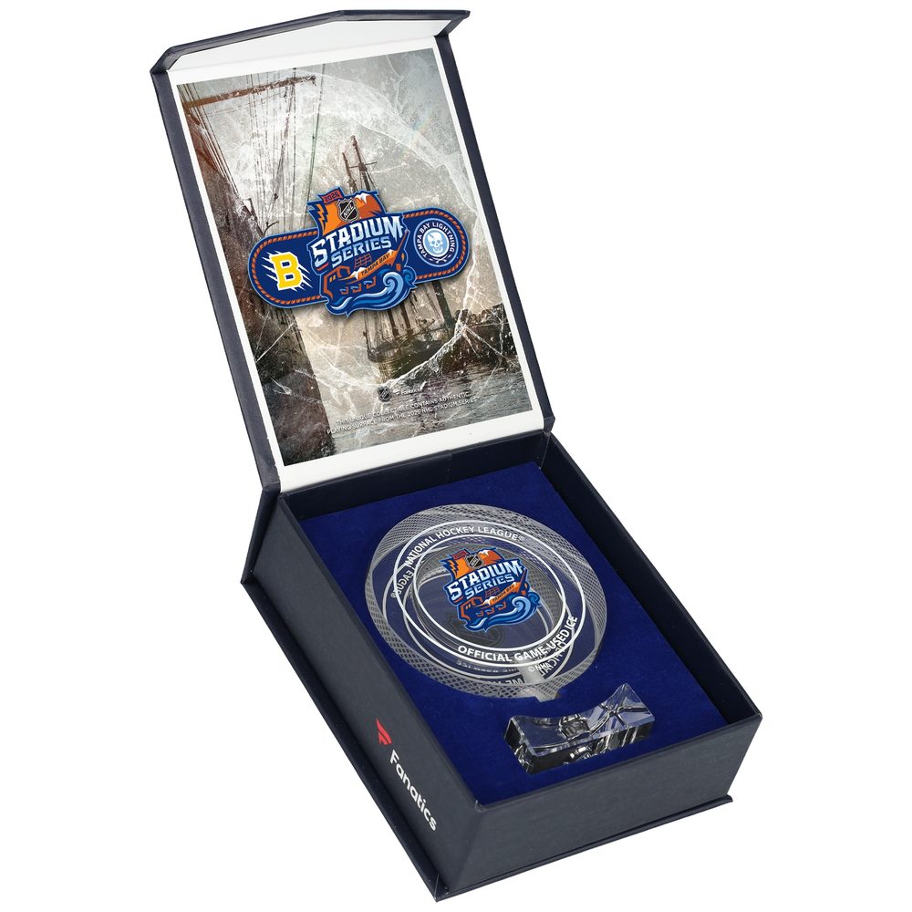 Bruins Crystal Puck Filled with Ice from the 2026 NHL Stadium Series