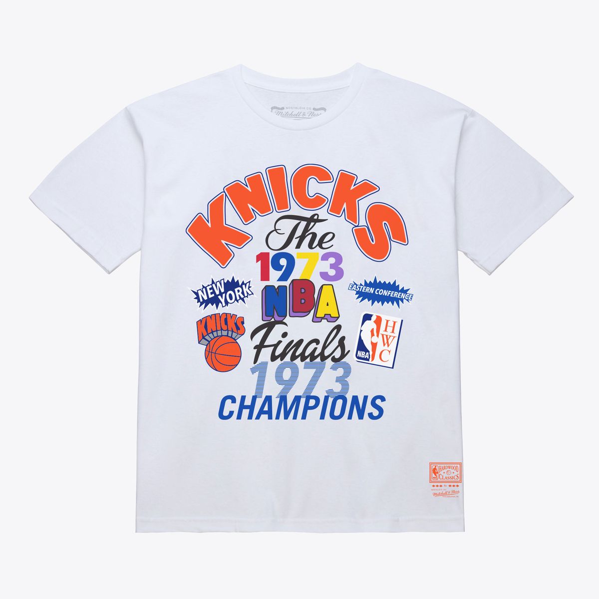 Mitchell & Ness Knicks 1973 NBA Finals Champions Fest T-Shirt in White