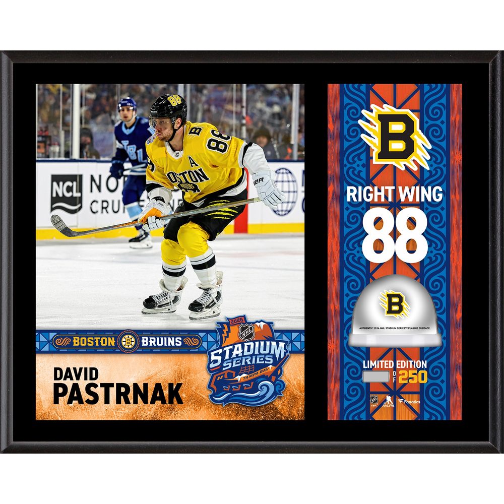 David Pastrnak 2026 Stadium Series Plaque with Game-Used Ice, Limited to 250