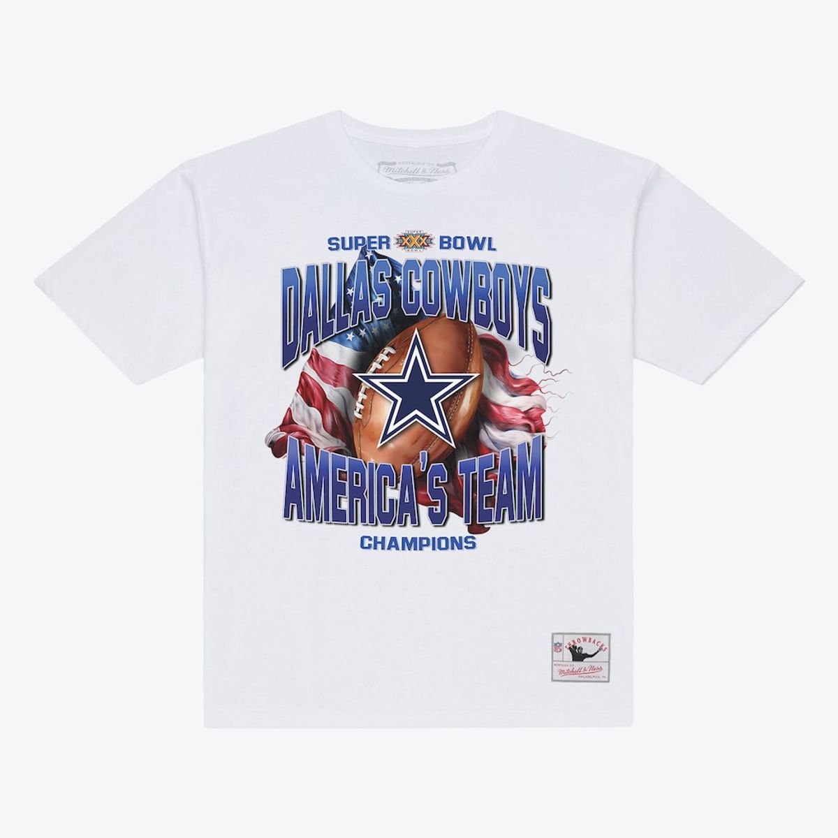 Men's White America's Team T-Shirt by Mitchell & Ness