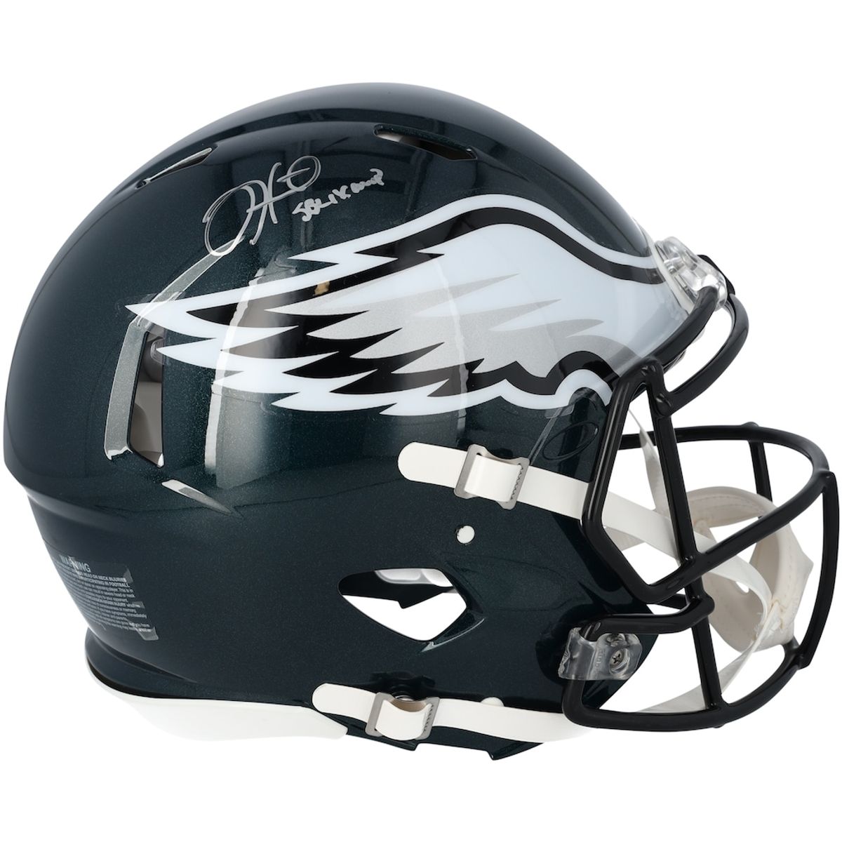 Jalen Hurts Signed Super Bowl LIX Champions Riddell Logo Speed Authentic Helmet, Inscribed SB LIX MVP