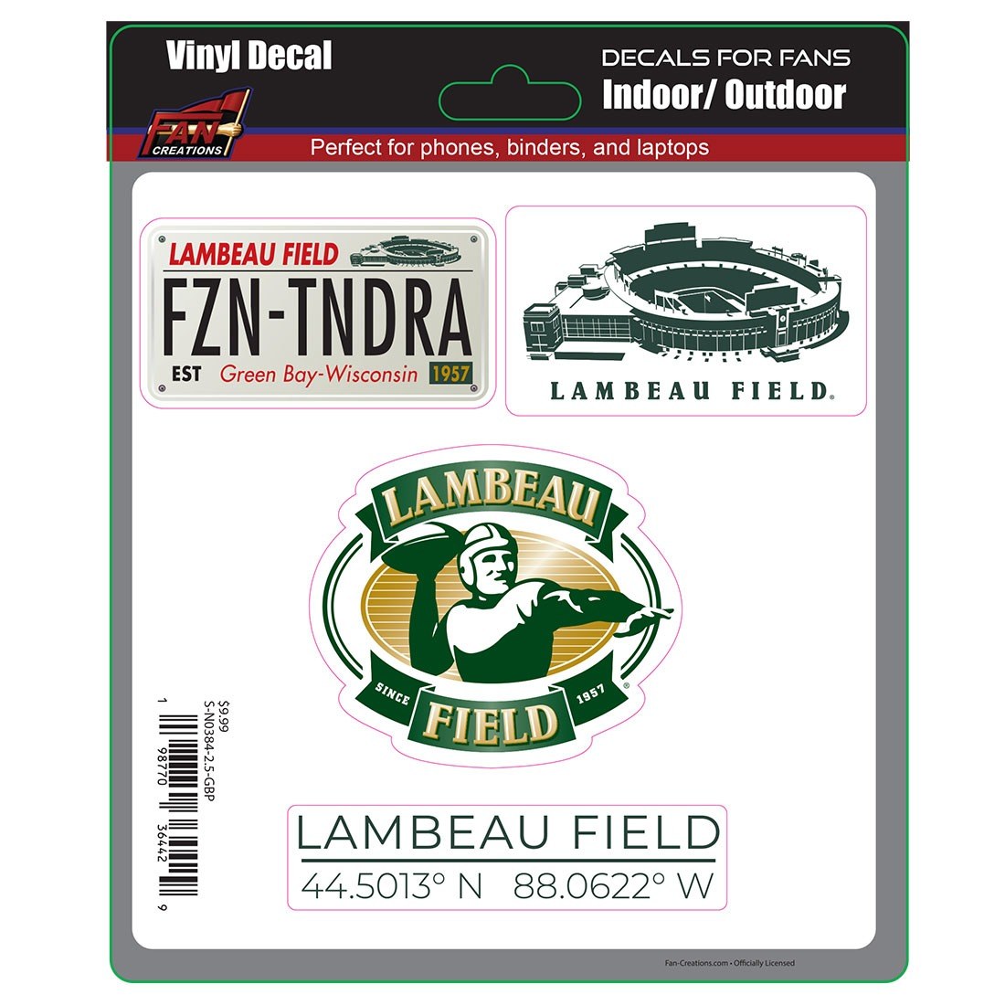 Lambeau Field Sticker Four Pack