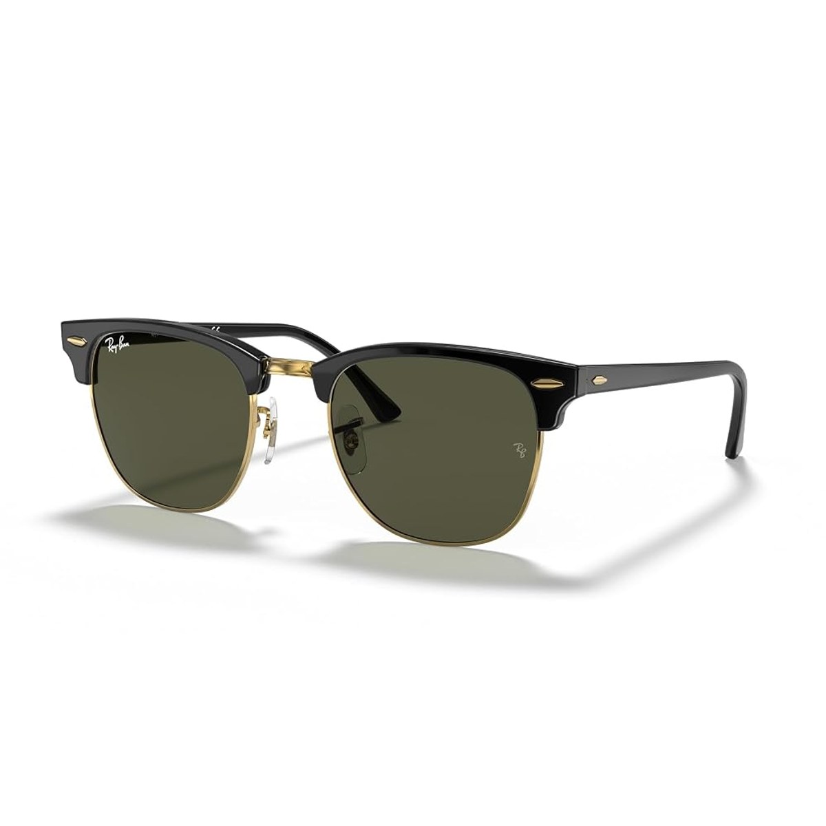 Ray-Ban Clubmaster RB3016 browline sunglasses in black and gold
