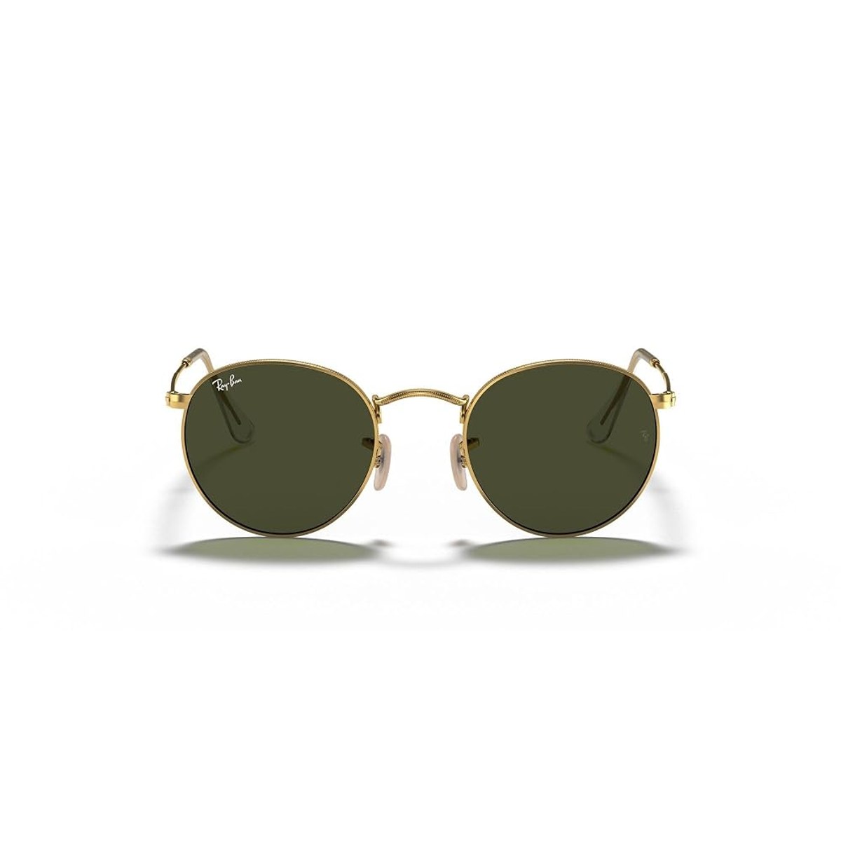 Ray-Ban Round Metal RB3447 sunglasses in gold with green lenses