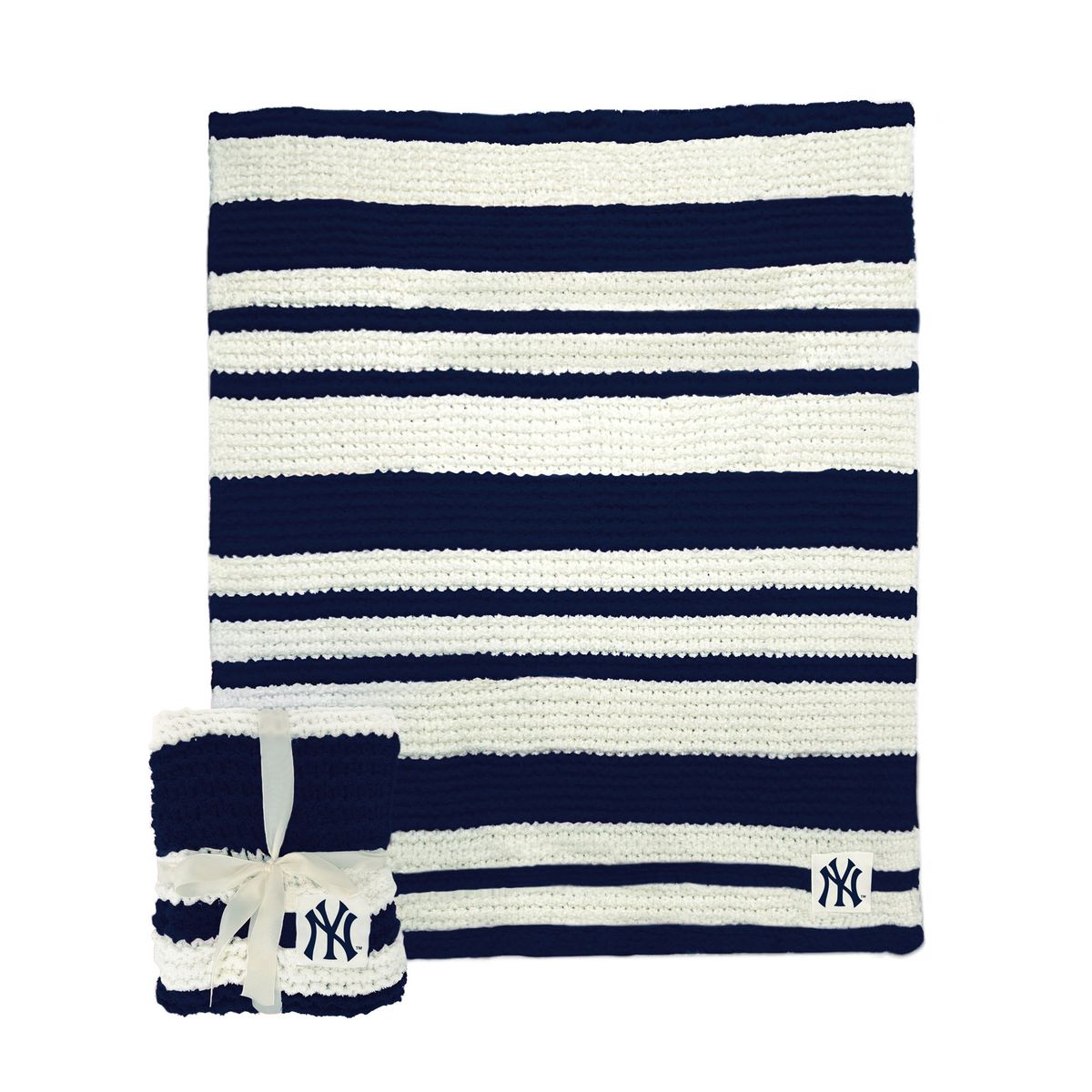 New York Yankees 50 x 60 Inch Cable-Knit Throw Blanket