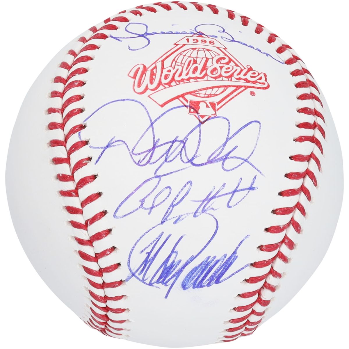 Jeter, Pettitte, Posada and Rivera Signed 1996 World Series Logo Baseball