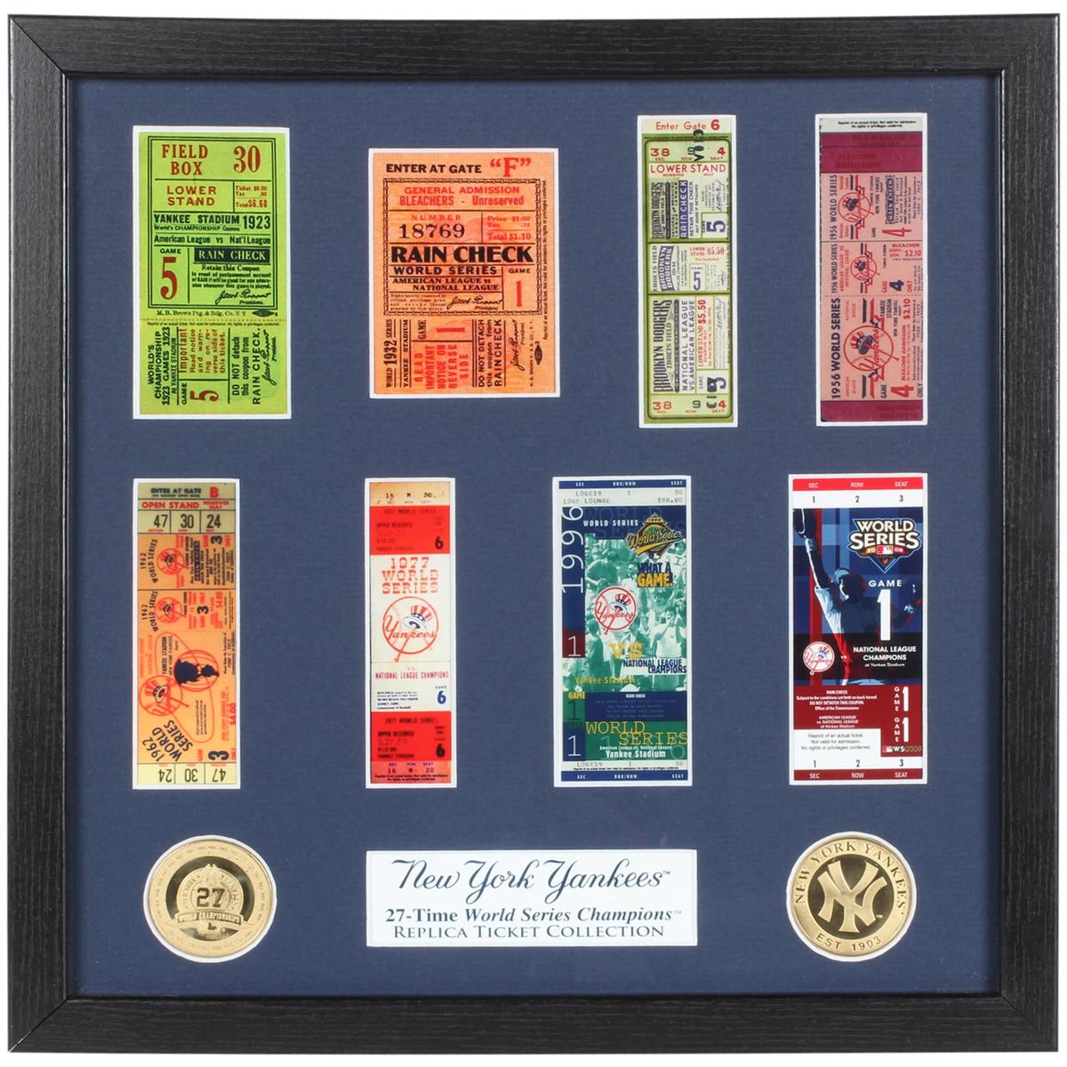 New York Yankees 13 x 13 World Series Ticket Collection by Highland Mint