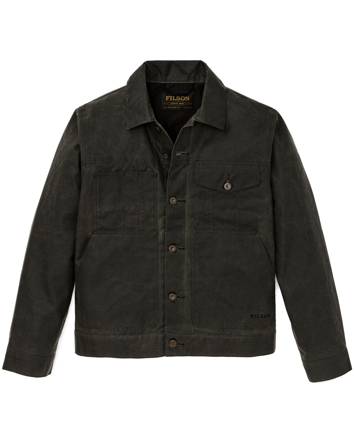 Filson Tin Cloth Short Lined Cruiser Jacket in beluga
