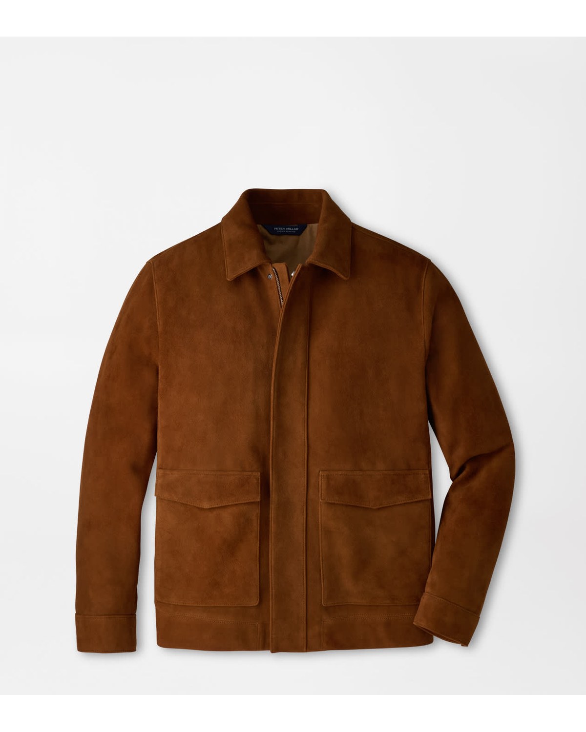 Peter Millar Crown Crafted deerskin suede jacket in Saddle