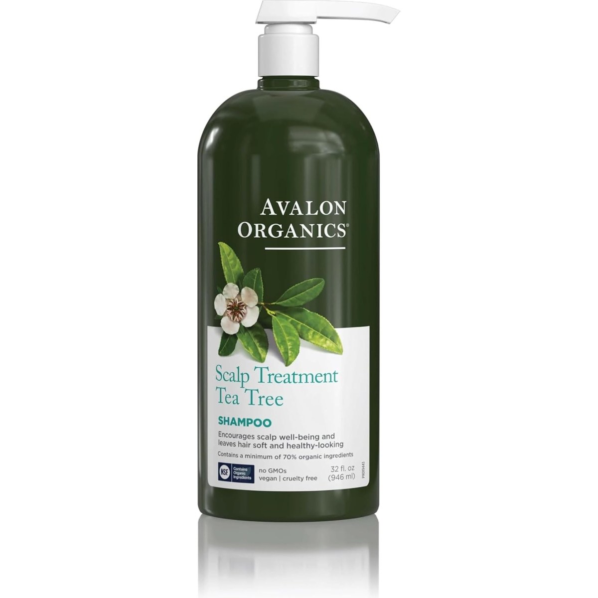 Avalon Organics scalp treatment tea tree shampoo bottle