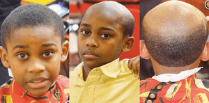 benjamin button haircut punishment at rusty fred babrber shop