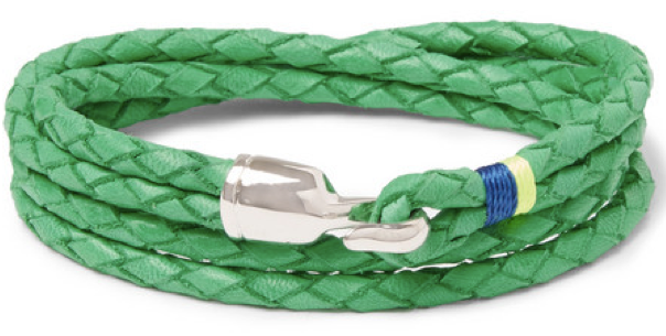 Green Woven Leather Miansai Bracelet 2016