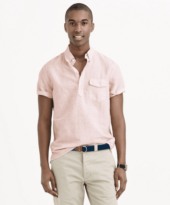 cotton-linen-pink-popover-shirt-for-men-j-crew