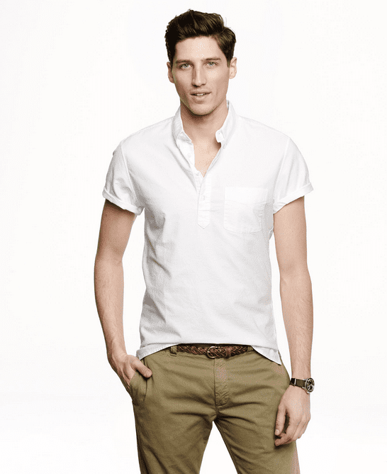 short-sleeve-oxford-white-popover-shirt-for-men-2016