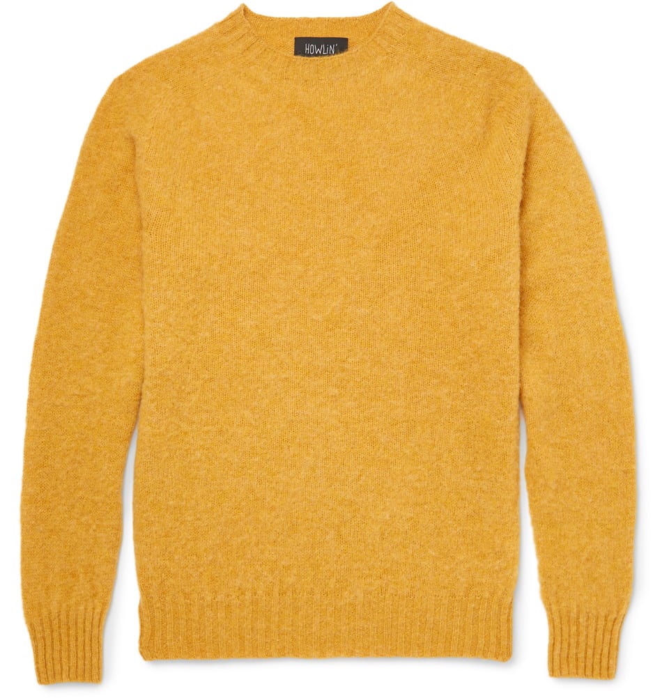 Mens Sweater 2016: On Trend Mustard Yellow Wool Sweater 2017