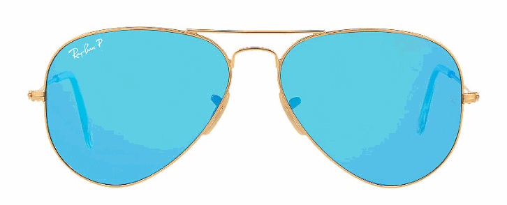 ray ban original aviator sunglasses in blue and gold