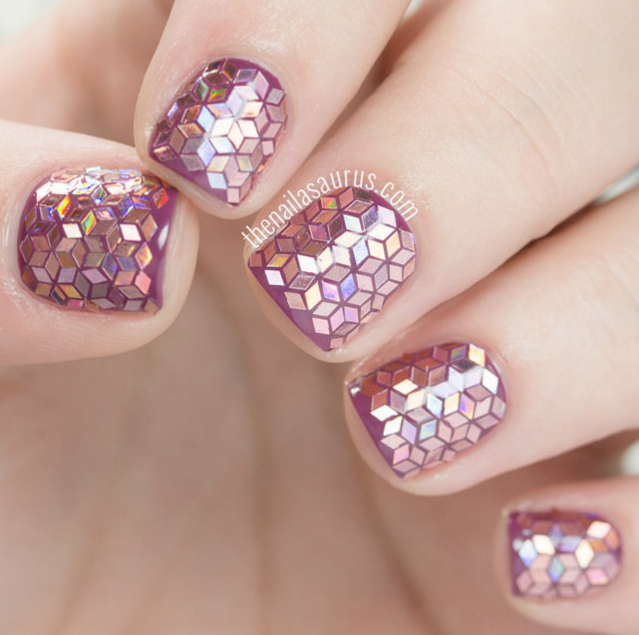 Pink and Purple Glitter Nail Designs and Art Ideas For 2016