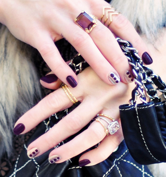 Purple Metallic Nail Art and Designs 2016