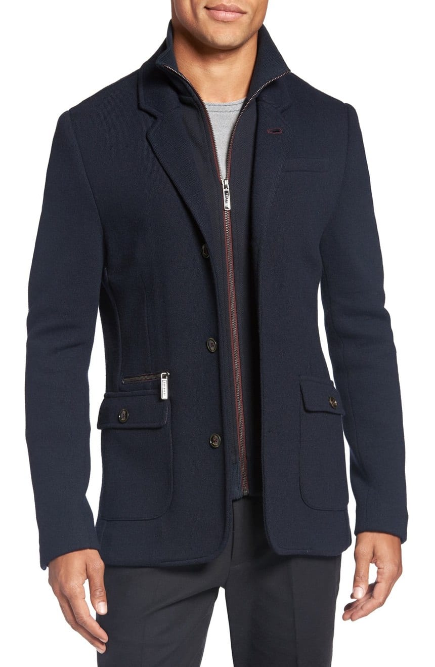 Mens Clothing Coats Long coats and winter coats Ted Baker Felt Navy in Blue for Men 