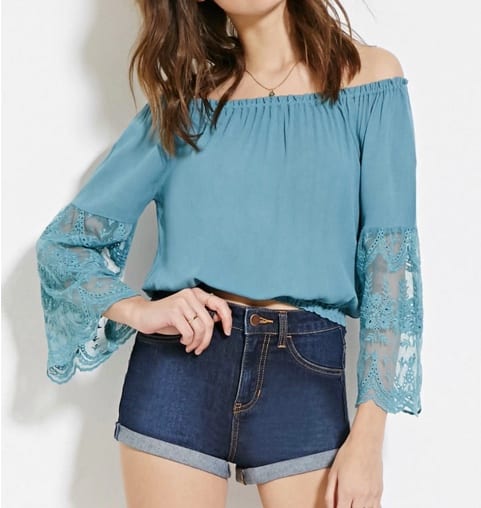 Forever 21 Lace Paneled Top