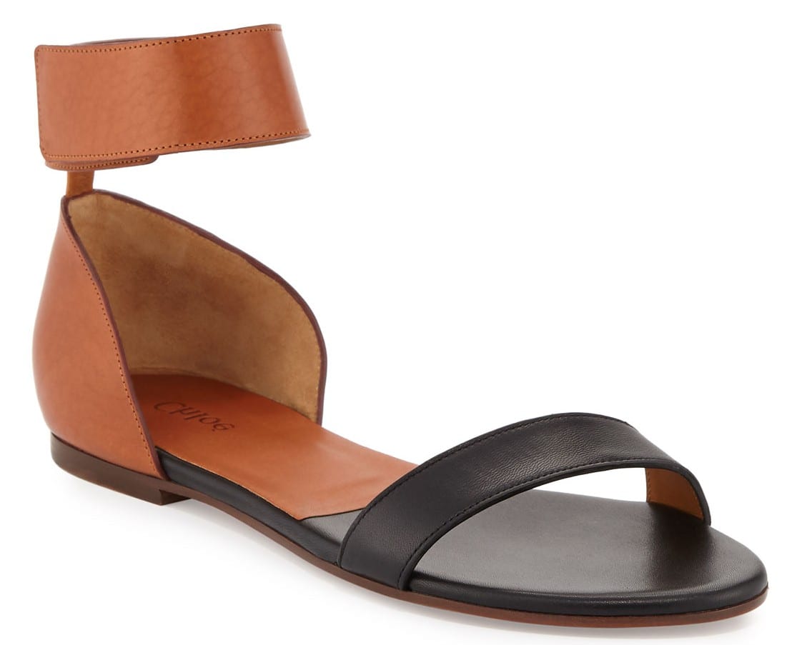 Chloe Two Tone Leather Flat