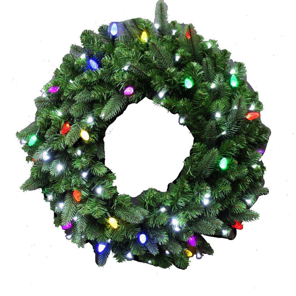Best Christmas Wreaths 2016: Pre-Lit Colored Lights