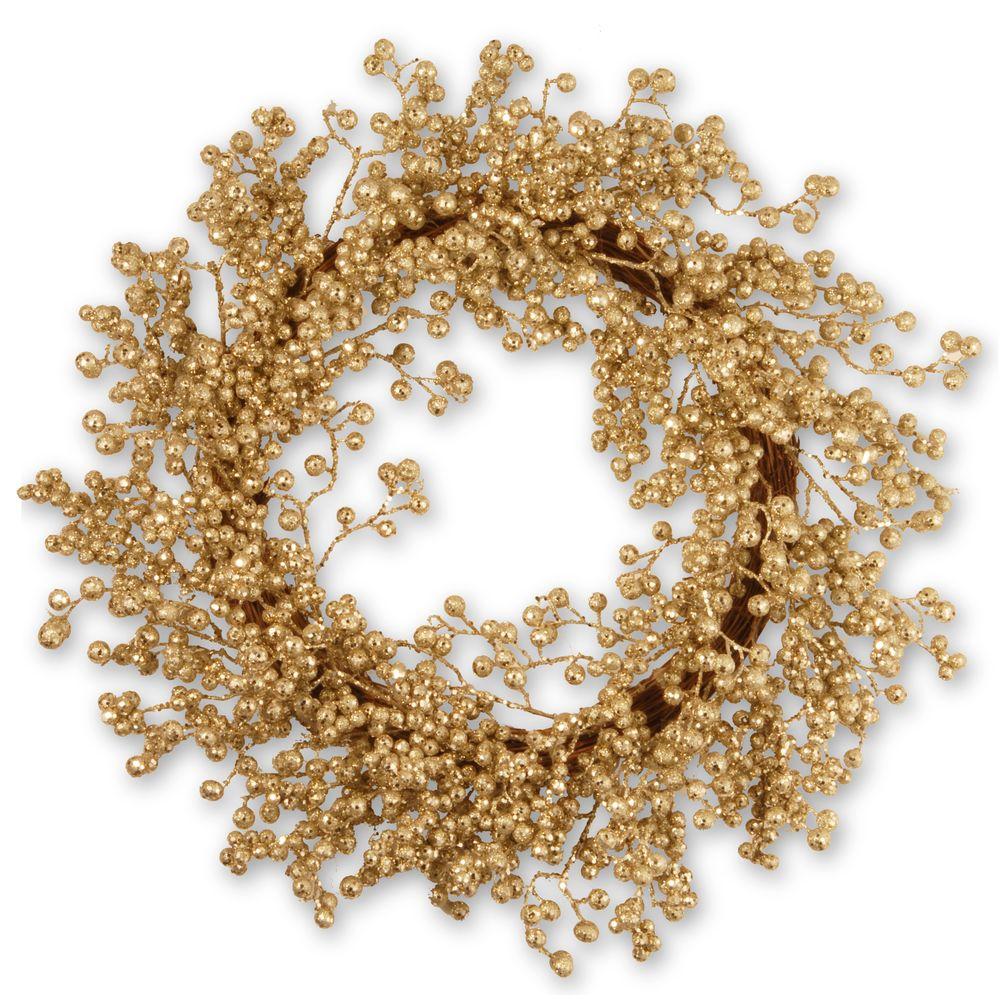 Best Christmas Wreaths 2016: Martha Stewart Gold Winter Holiday Wreath for Front Door