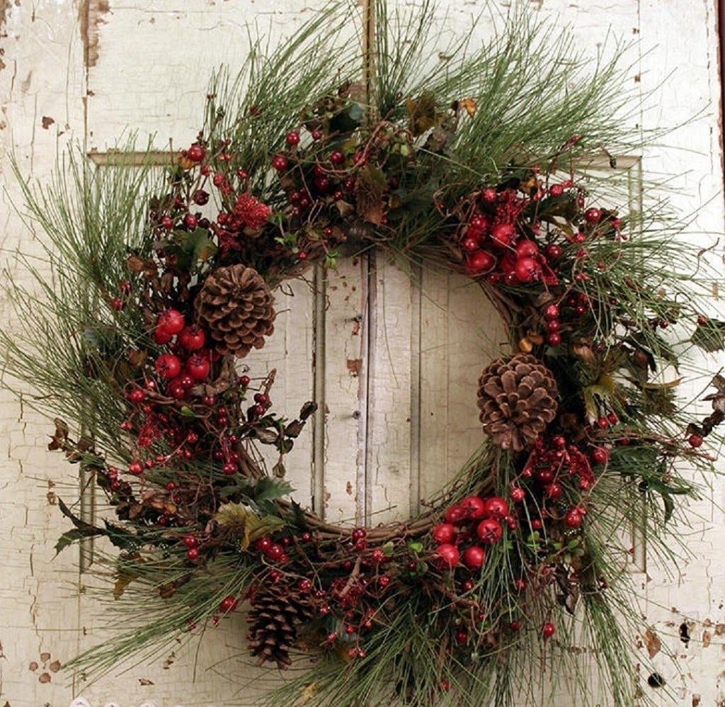 Best Christmas Wreaths 2016: Old Fashioned Farm/Rustic/Country Wreath