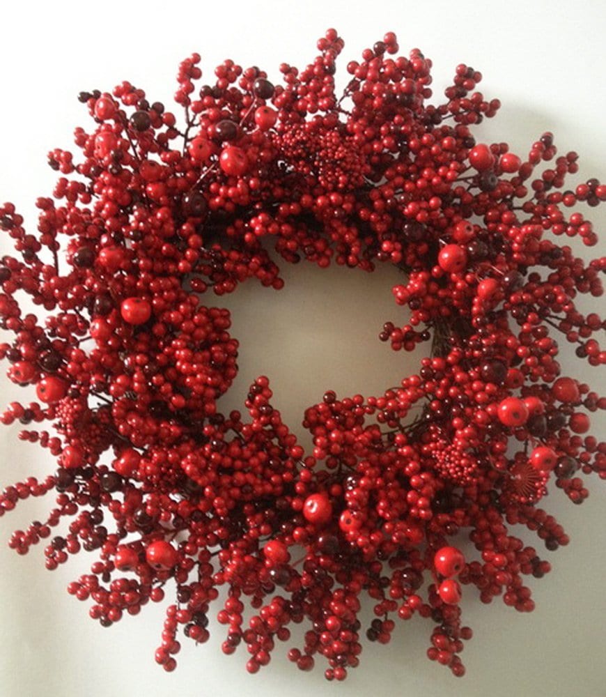 Best Christmas Wreaths 2016: Artificial Red Berry Winter Front Door Decor